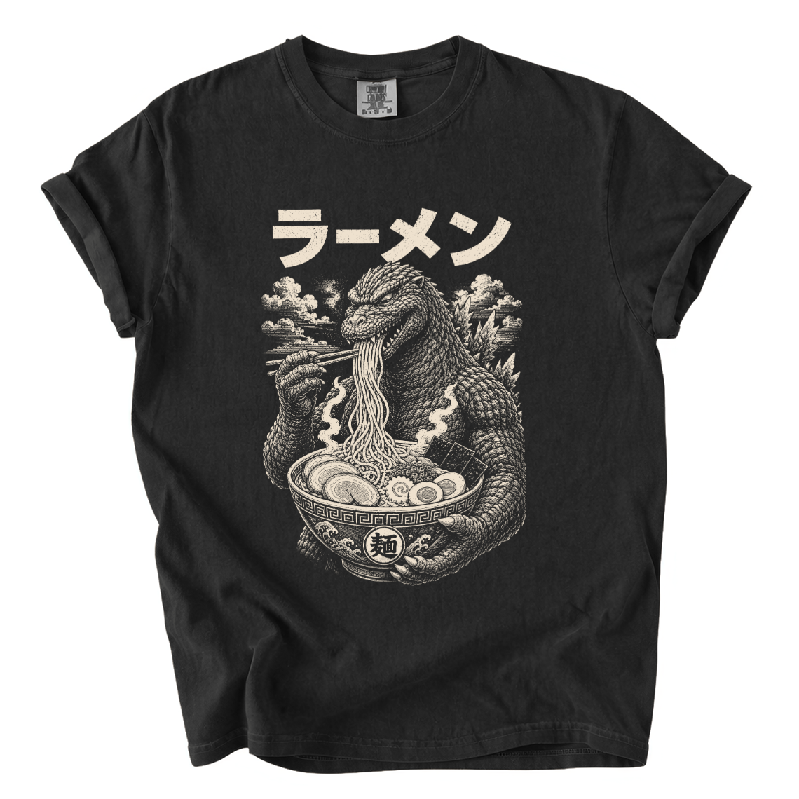 Godzilla Eating Ramen Shirt – Japanese Kaiju Comfort Colors Graphic Tee