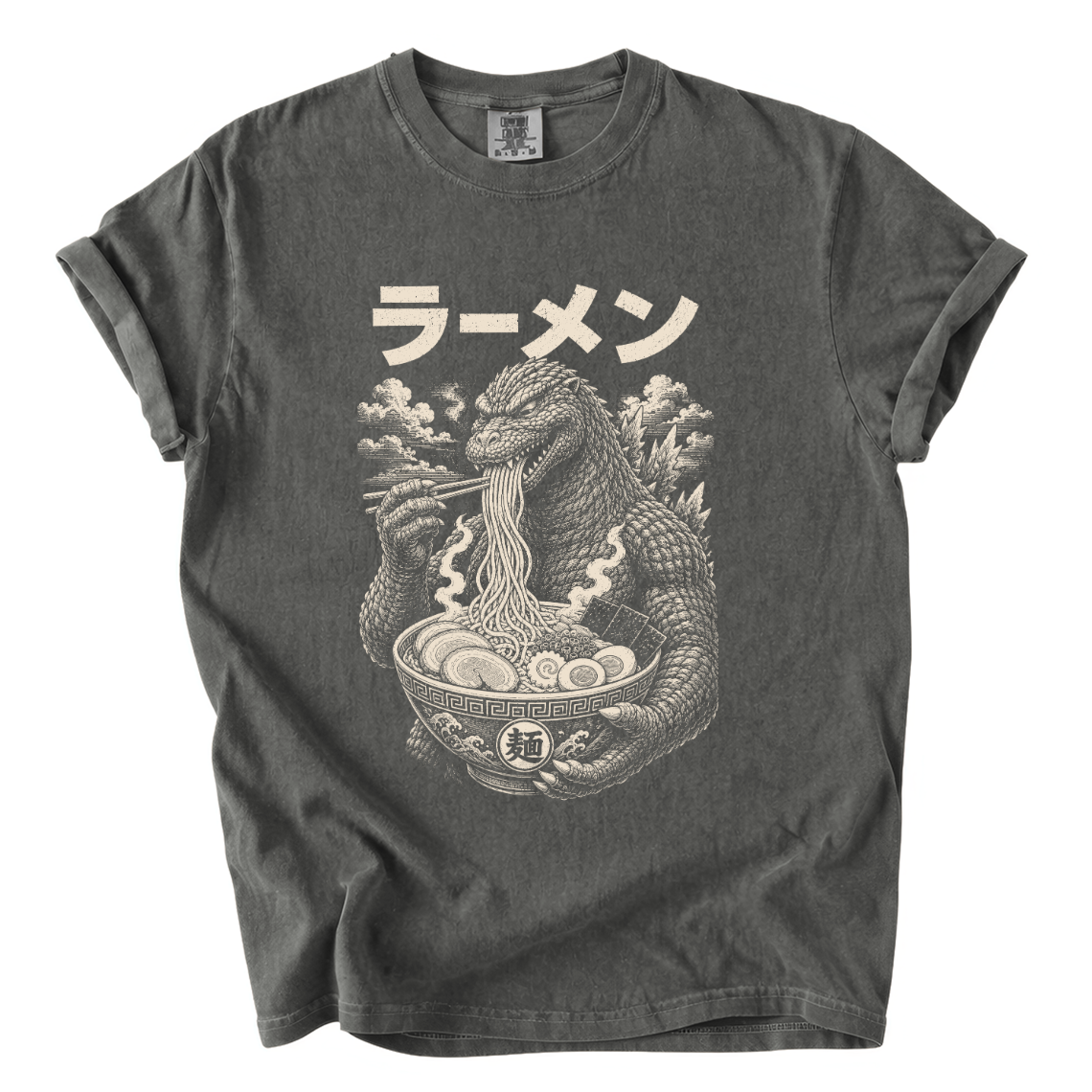 Godzilla Eating Ramen Shirt – Japanese Kaiju Comfort Colors Graphic Tee
