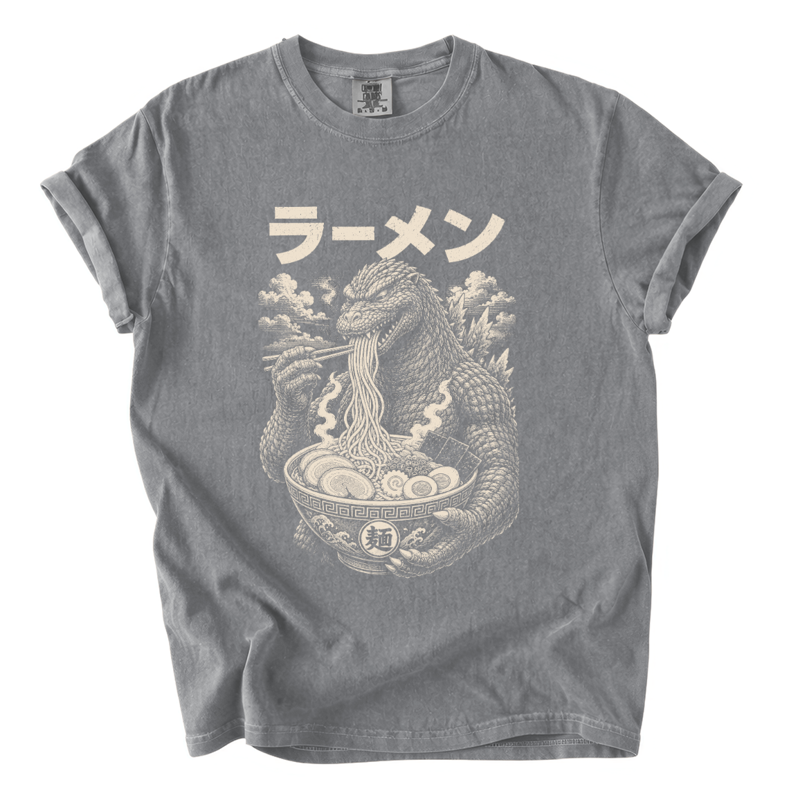 Godzilla Eating Ramen Shirt – Japanese Kaiju Comfort Colors Graphic Tee