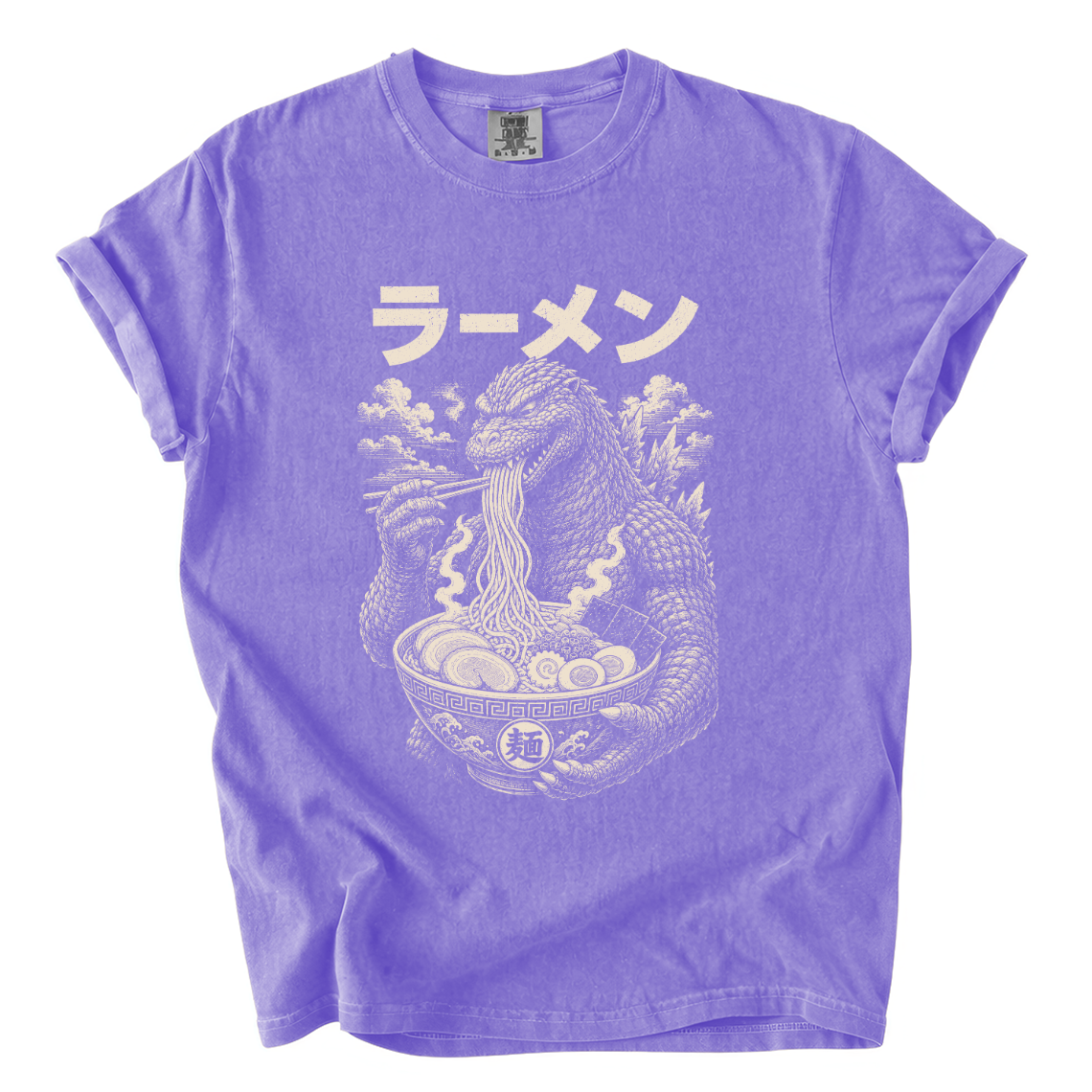 Godzilla Eating Ramen Shirt – Japanese Kaiju Comfort Colors Graphic Tee