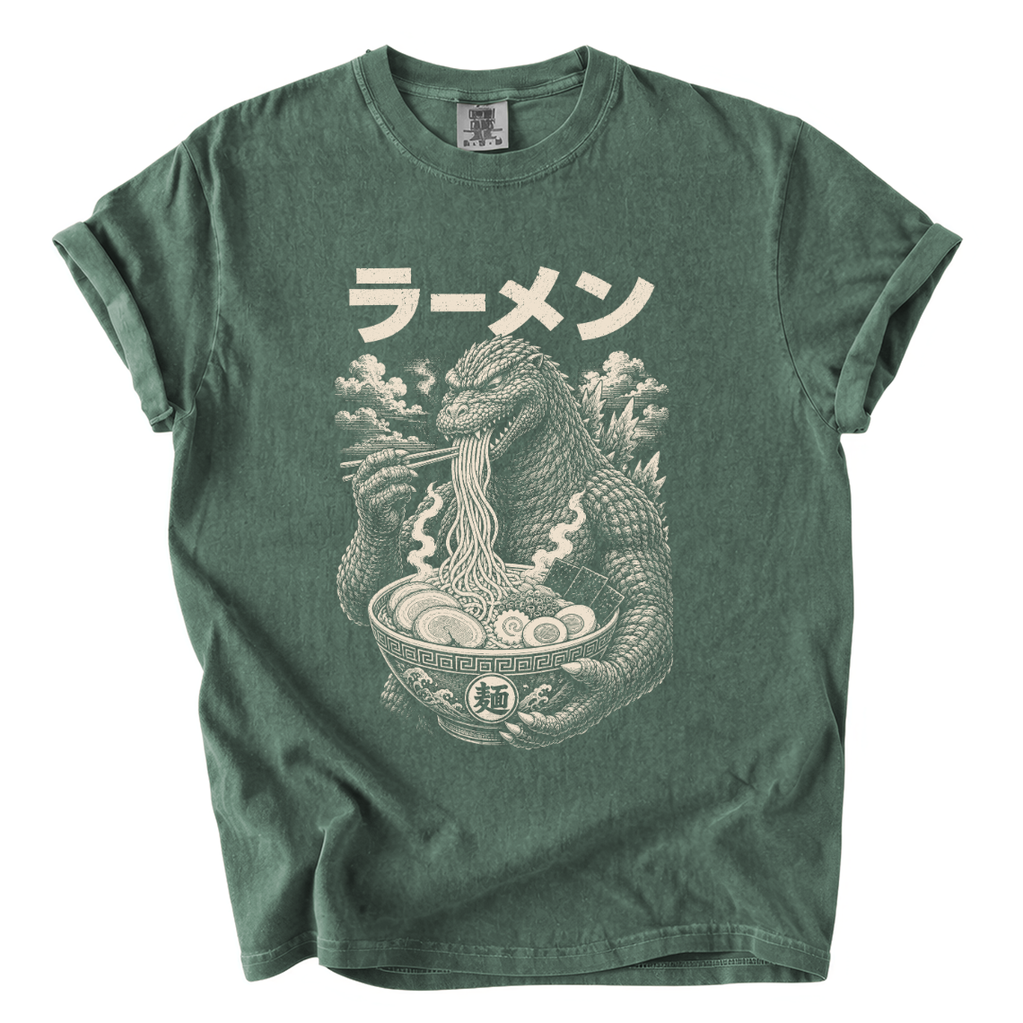 Godzilla Eating Ramen Shirt – Japanese Kaiju Comfort Colors Graphic Tee