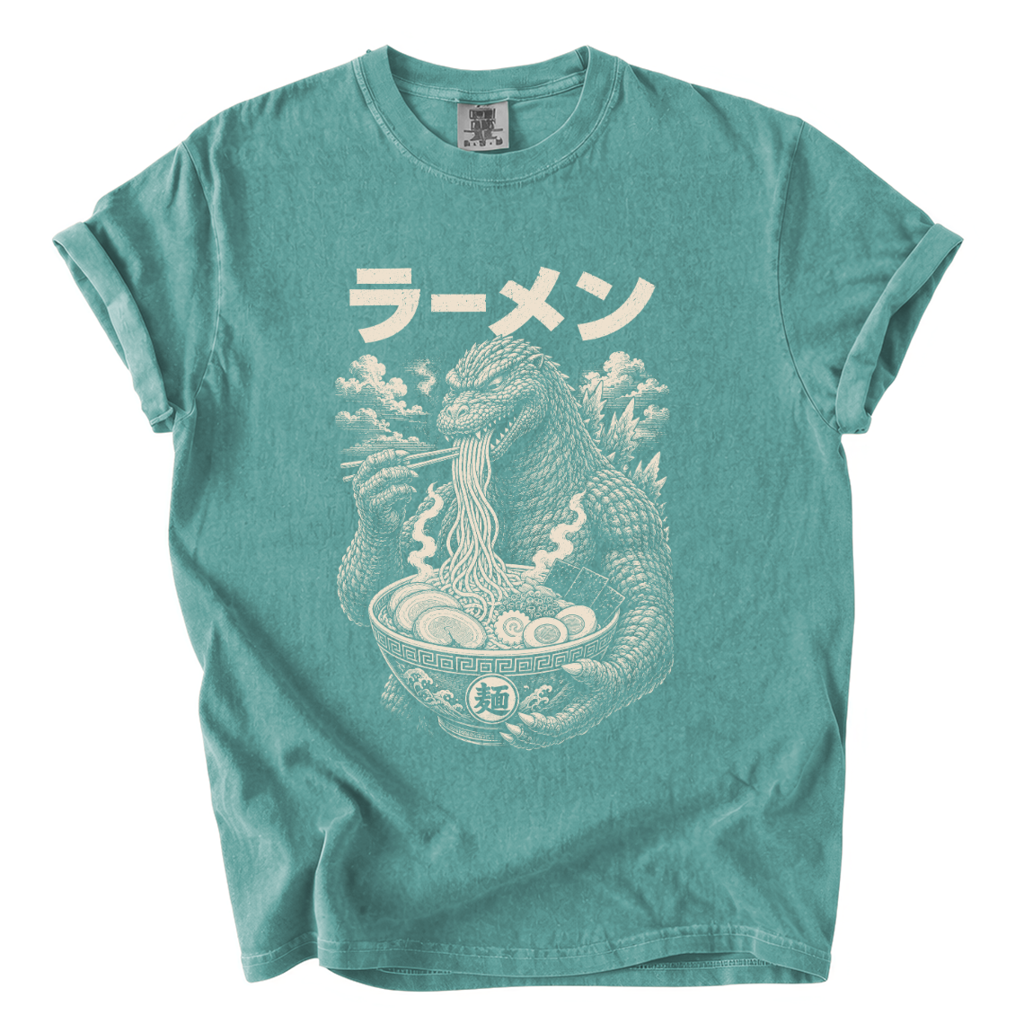 Godzilla Eating Ramen Shirt – Japanese Kaiju Comfort Colors Graphic Tee