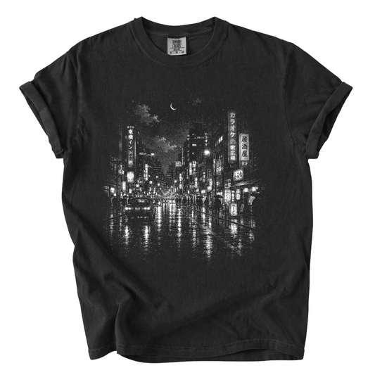 Tokyo Night Street Shirt – Vintage Japan Comfort Colors Graphic Tee