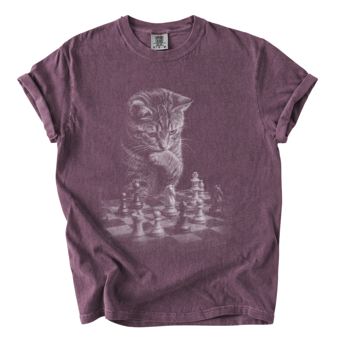 Cat Playing Chess Shirt – Funny Chess Lover Comfort Colors Graphic Tee