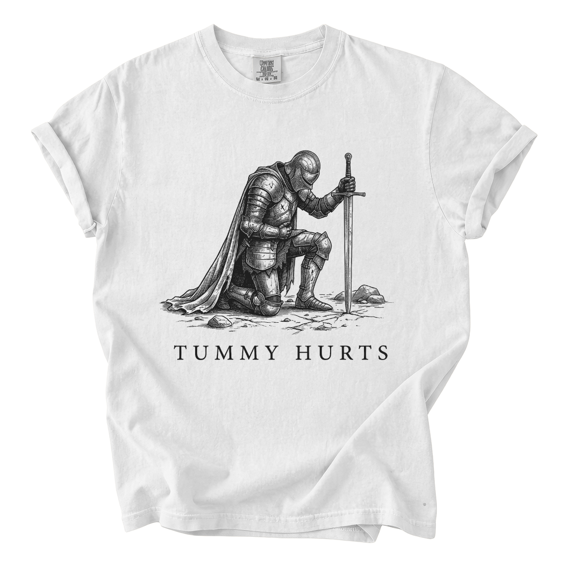 Tummy Hurts Knight Shirt – Funny Medieval Comfort Colors Graphic Tee