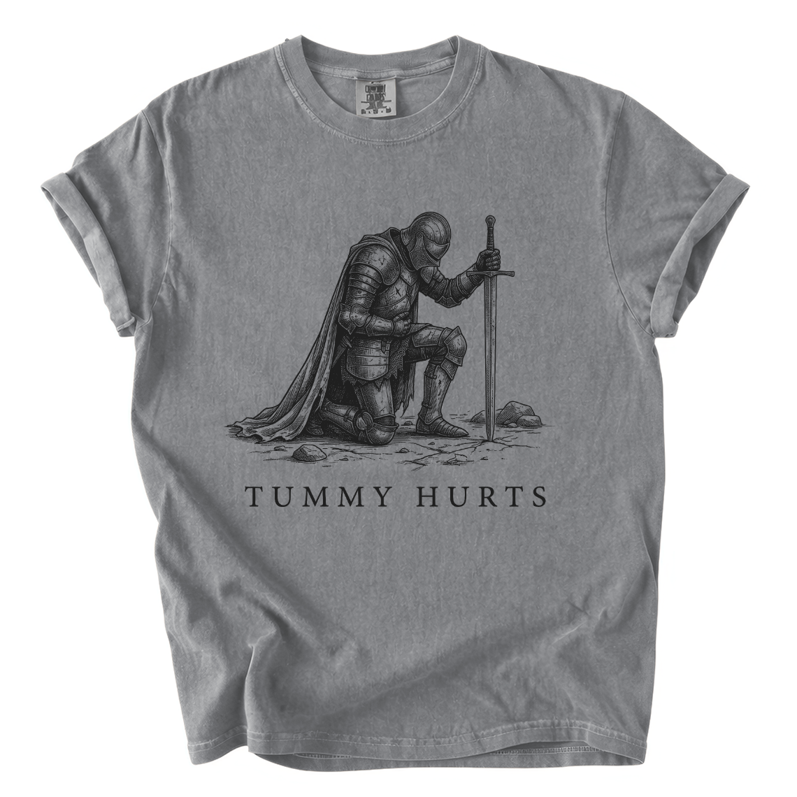 Tummy Hurts Knight Shirt – Funny Medieval Comfort Colors Graphic Tee