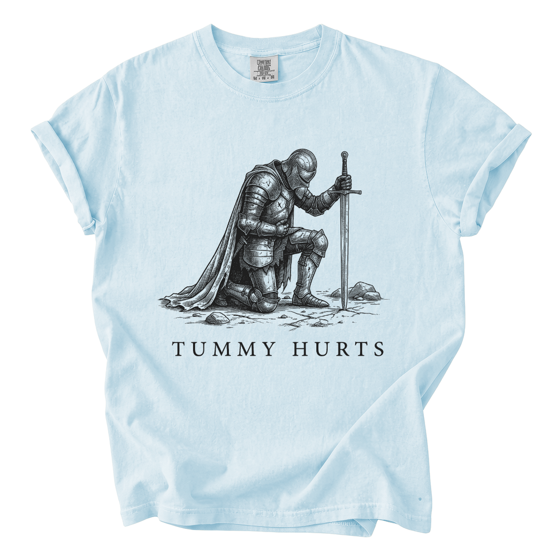 Tummy Hurts Knight Shirt – Funny Medieval Comfort Colors Graphic Tee