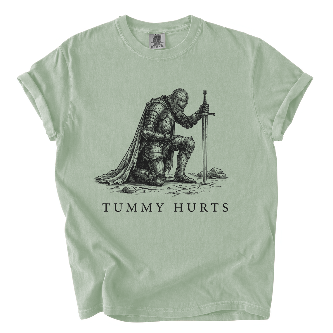 Tummy Hurts Knight Shirt – Funny Medieval Comfort Colors Graphic Tee