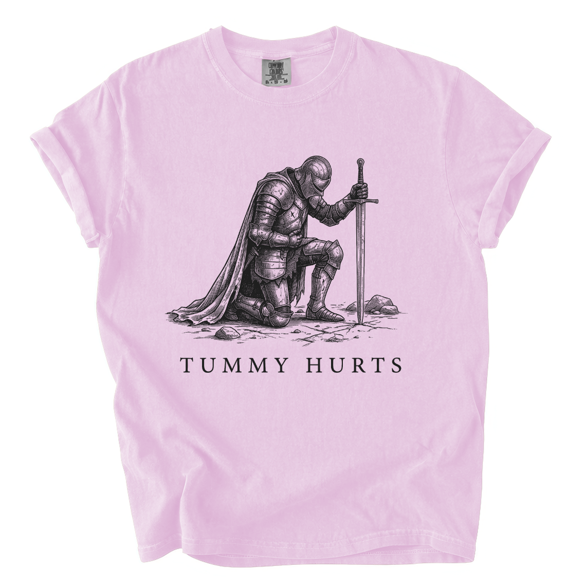 Tummy Hurts Knight Shirt – Funny Medieval Comfort Colors Graphic Tee