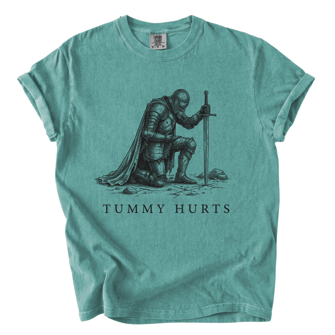 Tummy Hurts Knight Shirt – Funny Medieval Comfort Colors Graphic Tee