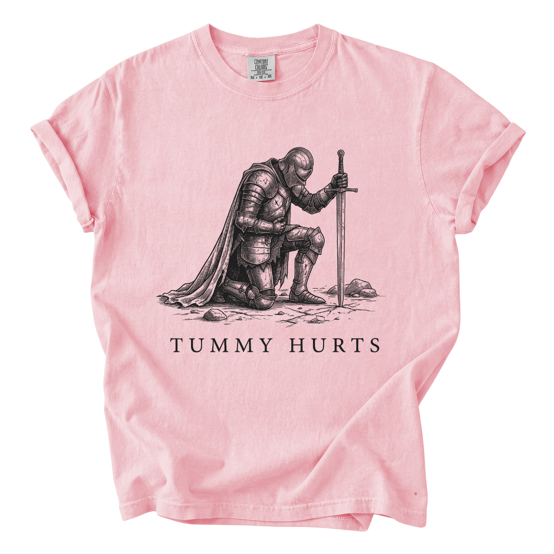 Tummy Hurts Knight Shirt – Funny Medieval Comfort Colors Graphic Tee