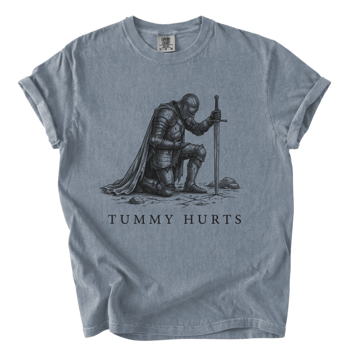 Tummy Hurts Knight Shirt – Funny Medieval Comfort Colors Graphic Tee