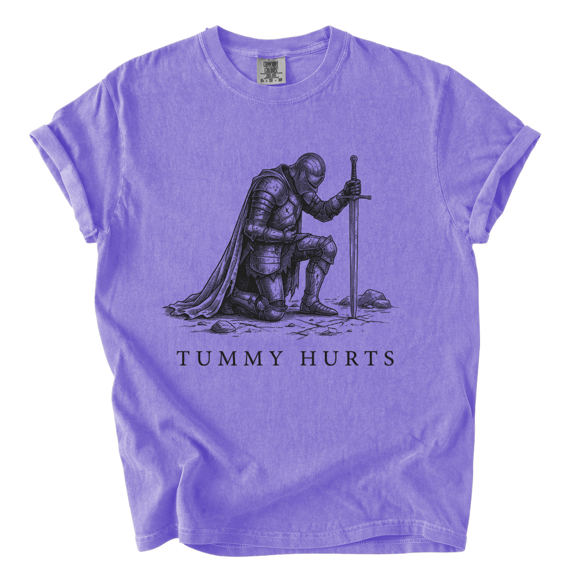 Tummy Hurts Knight Shirt – Funny Medieval Comfort Colors Graphic Tee