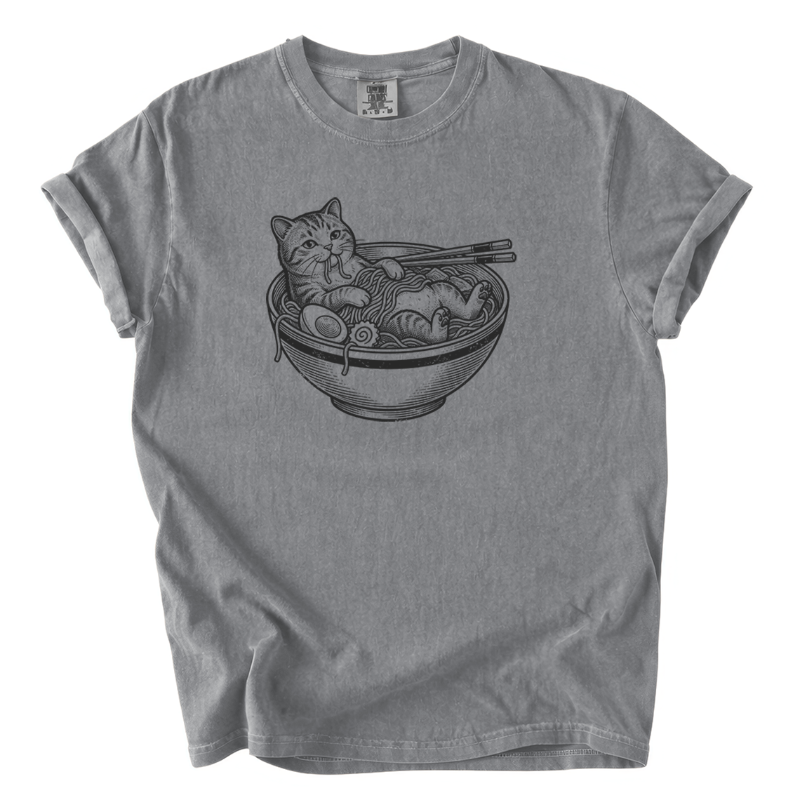 Cat in Ramen Bowl Shirt – Funny Foodie Comfort Colors Graphic Tee
