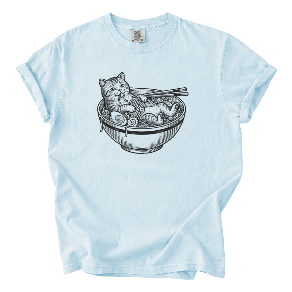 Cat in Ramen Bowl Shirt – Funny Foodie Comfort Colors Graphic Tee