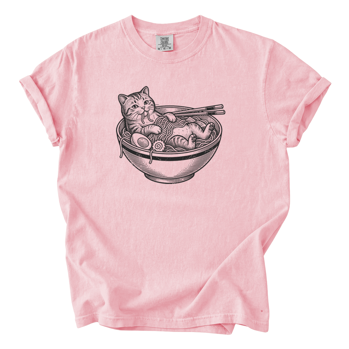 Cat in Ramen Bowl Shirt – Funny Foodie Comfort Colors Graphic Tee