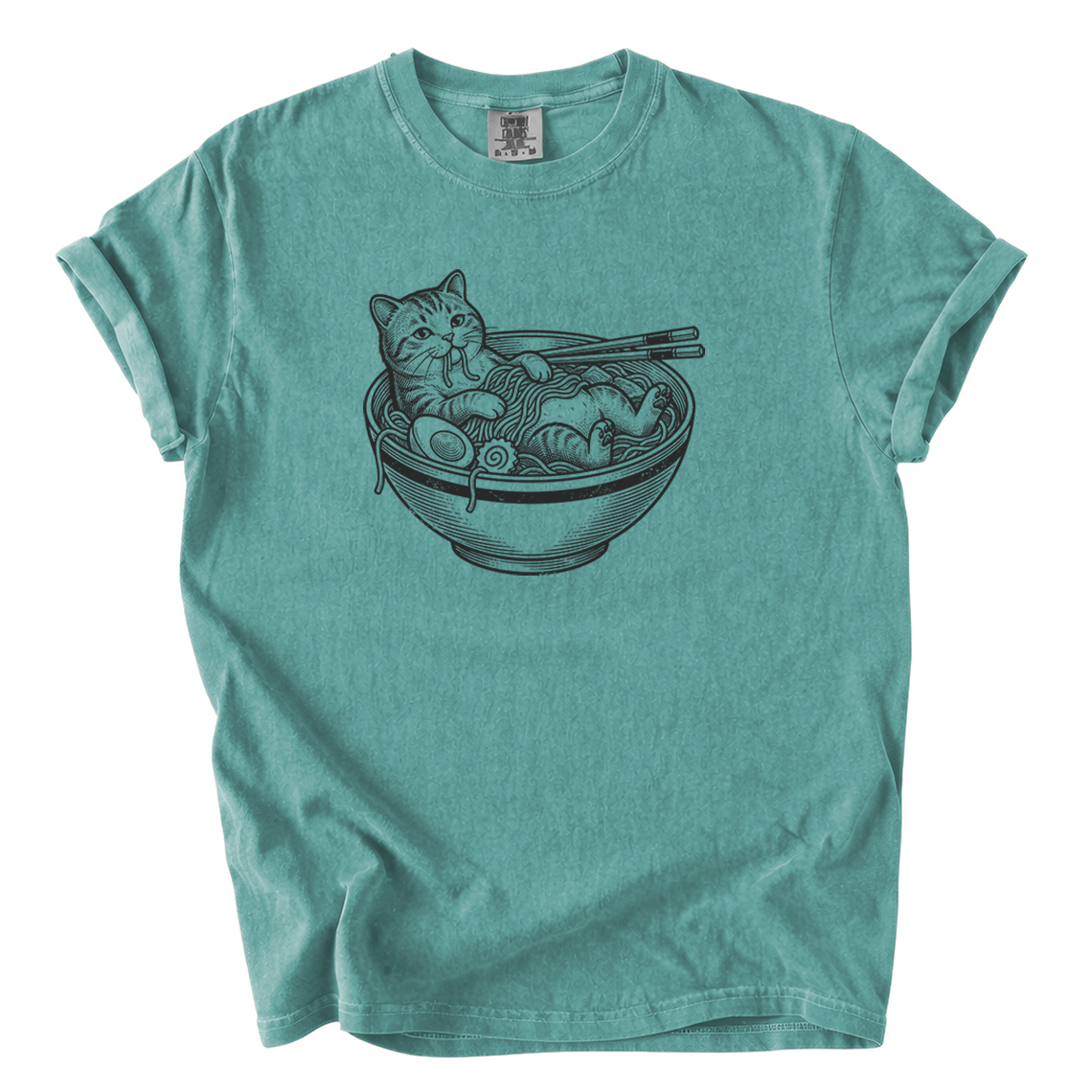Cat in Ramen Bowl Shirt – Funny Foodie Comfort Colors Graphic Tee