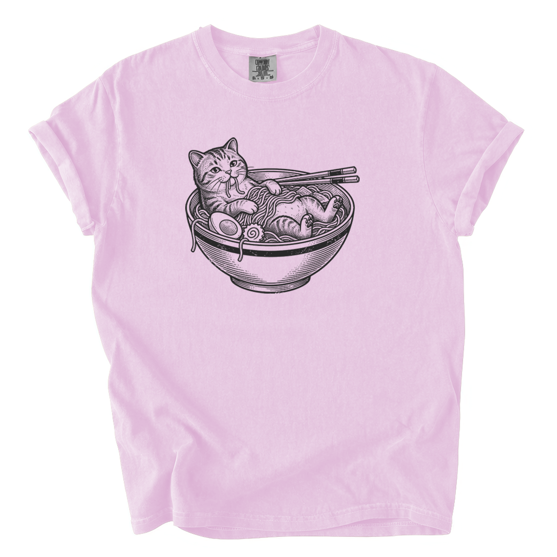 Cat in Ramen Bowl Shirt – Funny Foodie Comfort Colors Graphic Tee