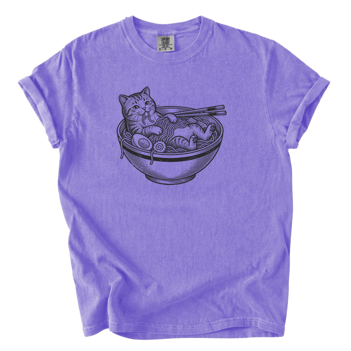 Cat in Ramen Bowl Shirt – Funny Foodie Comfort Colors Graphic Tee
