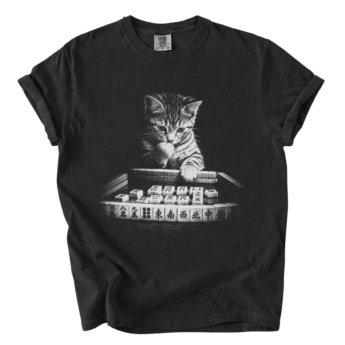 Cat Playing Mahjong Shirt – Funny Mahjong Comfort Colors Graphic Tee