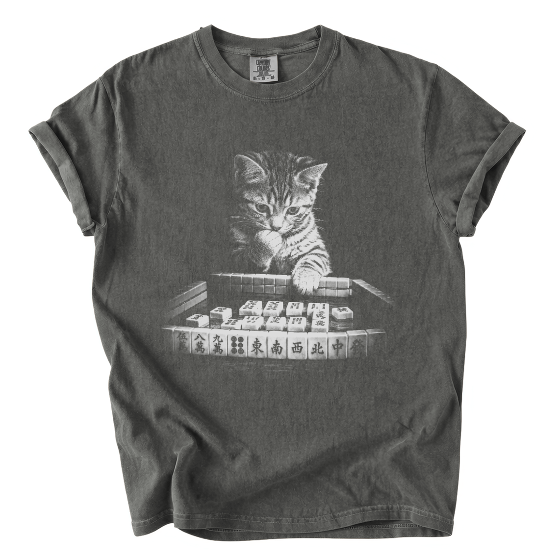 Cat Playing Mahjong Shirt – Funny Mahjong Comfort Colors Graphic Tee