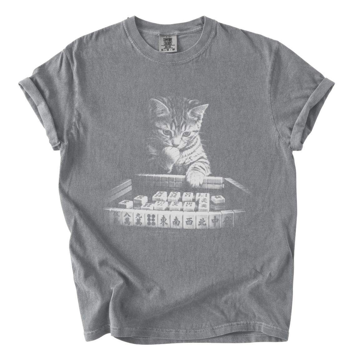Cat Playing Mahjong Shirt – Funny Mahjong Comfort Colors Graphic Tee