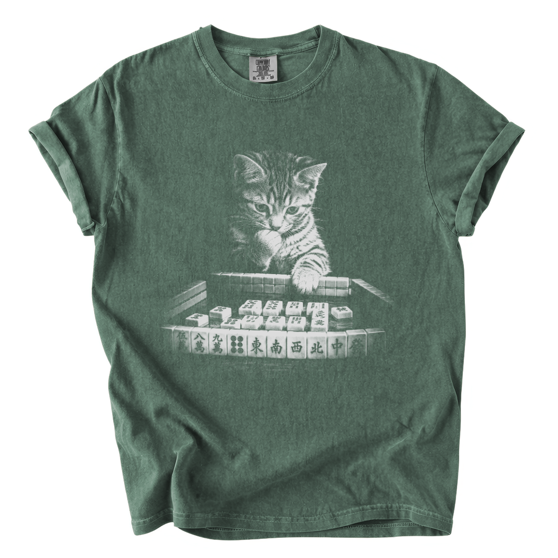 Cat Playing Mahjong Shirt – Funny Mahjong Comfort Colors Graphic Tee