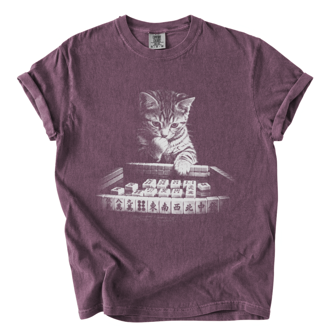 Cat Playing Mahjong Shirt – Funny Mahjong Comfort Colors Graphic Tee