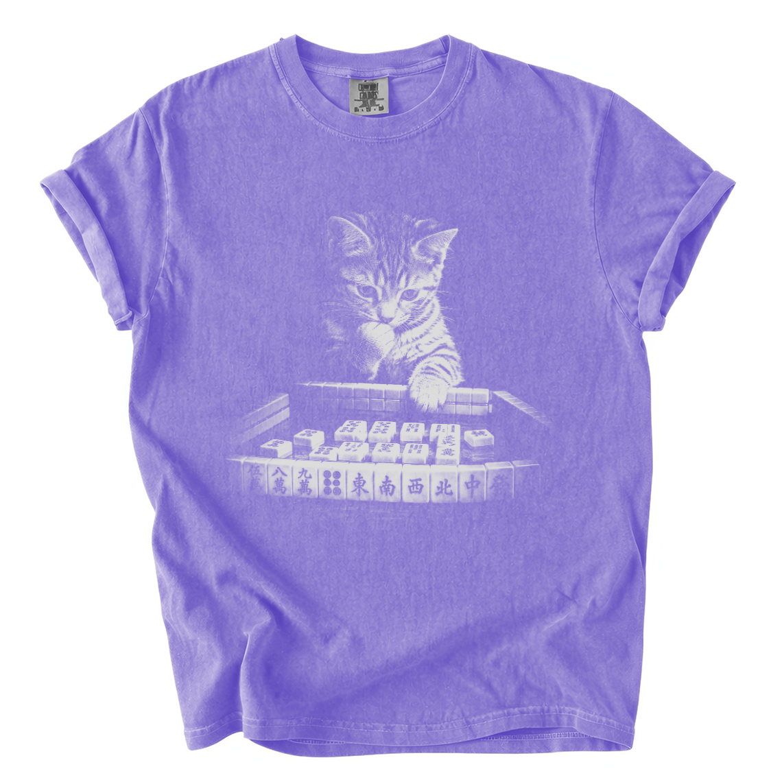 Cat Playing Mahjong Shirt – Funny Mahjong Comfort Colors Graphic Tee