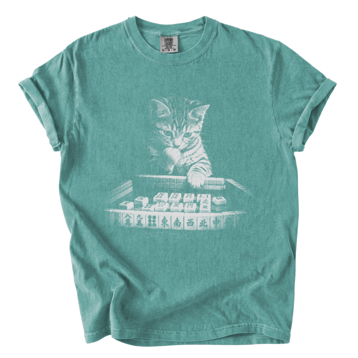 Cat Playing Mahjong Shirt – Funny Mahjong Comfort Colors Graphic Tee