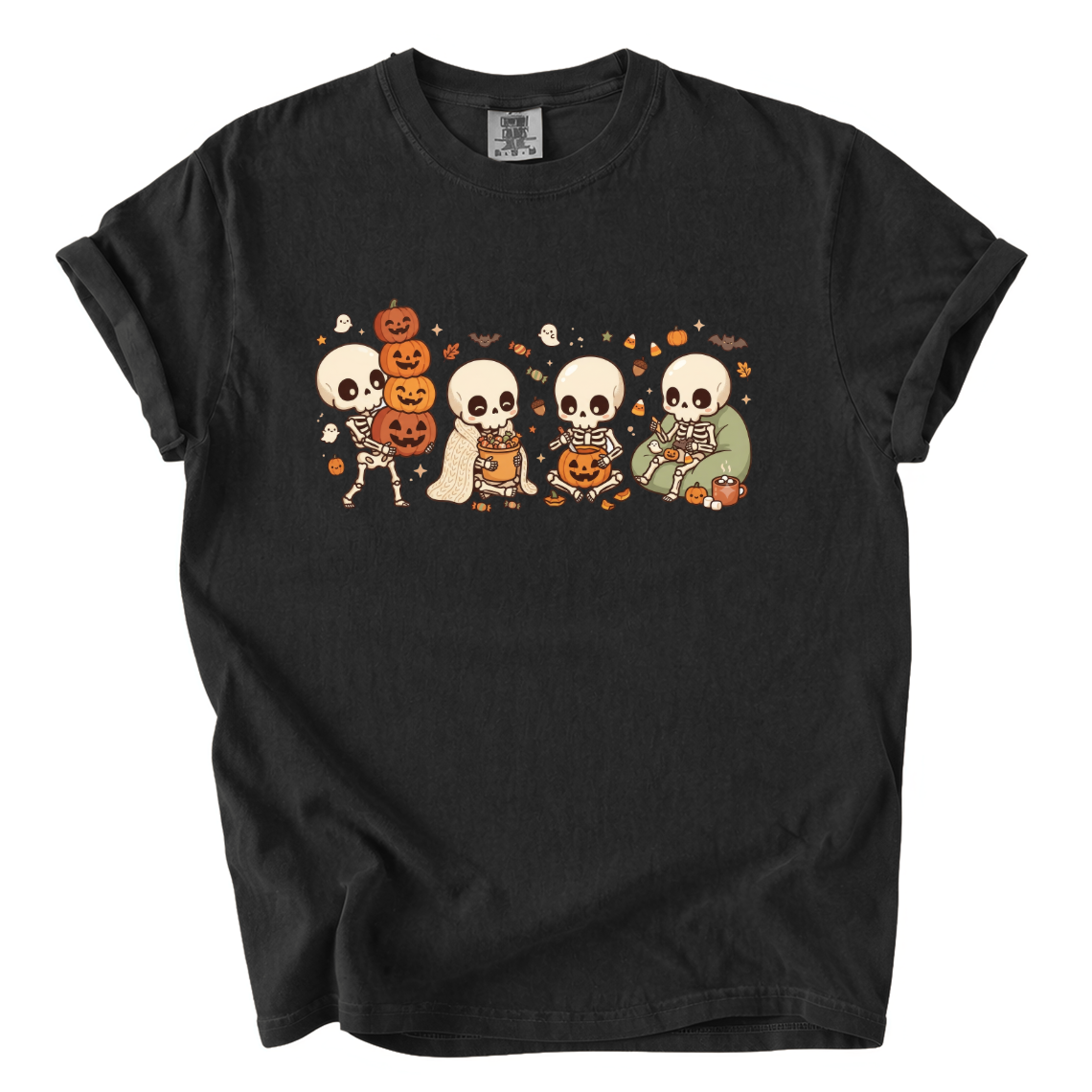 Cute Skeleton Halloween Shirt – Cozy Spooky Comfort Colors Graphic Tee