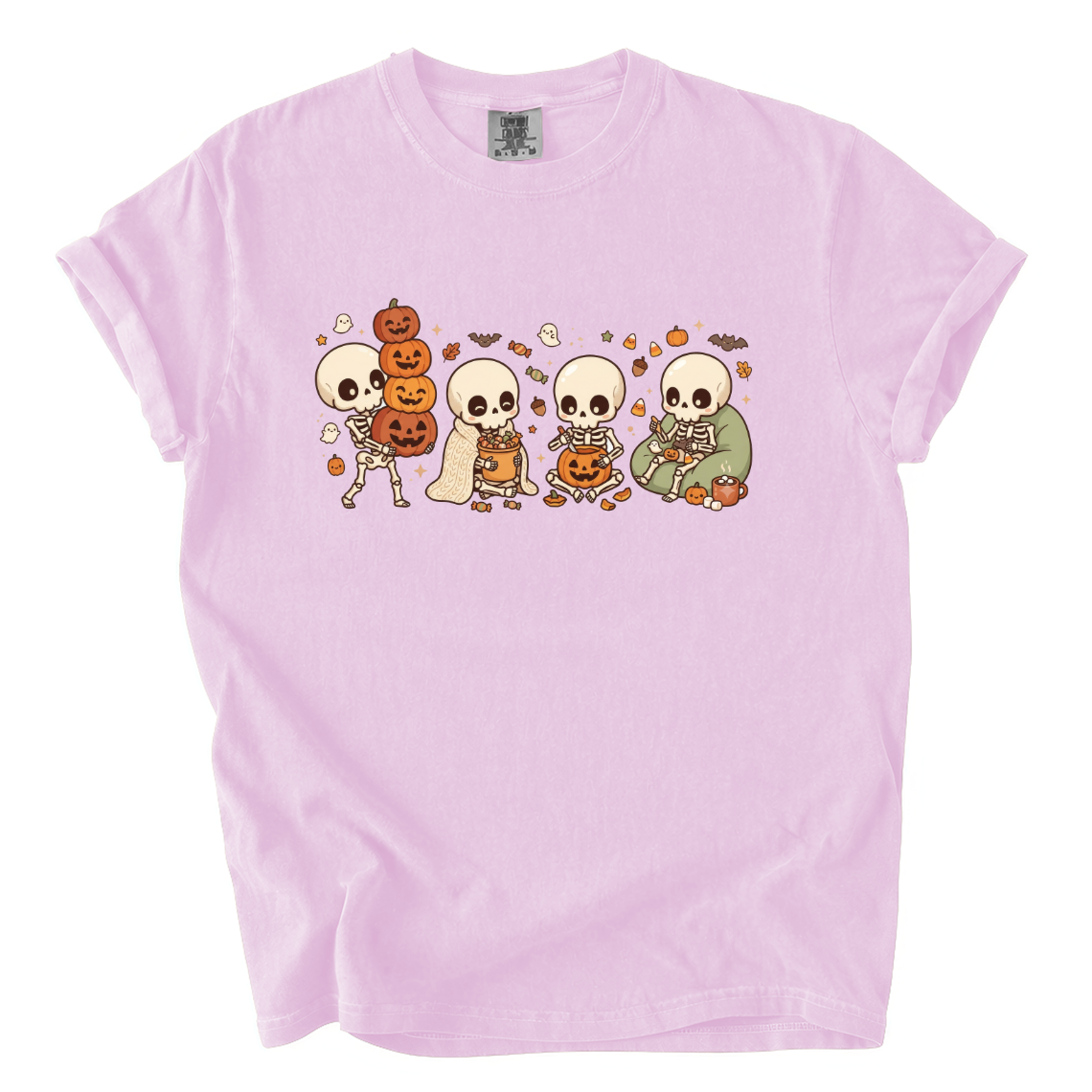 Cute Skeleton Halloween Shirt – Cozy Spooky Comfort Colors Graphic Tee