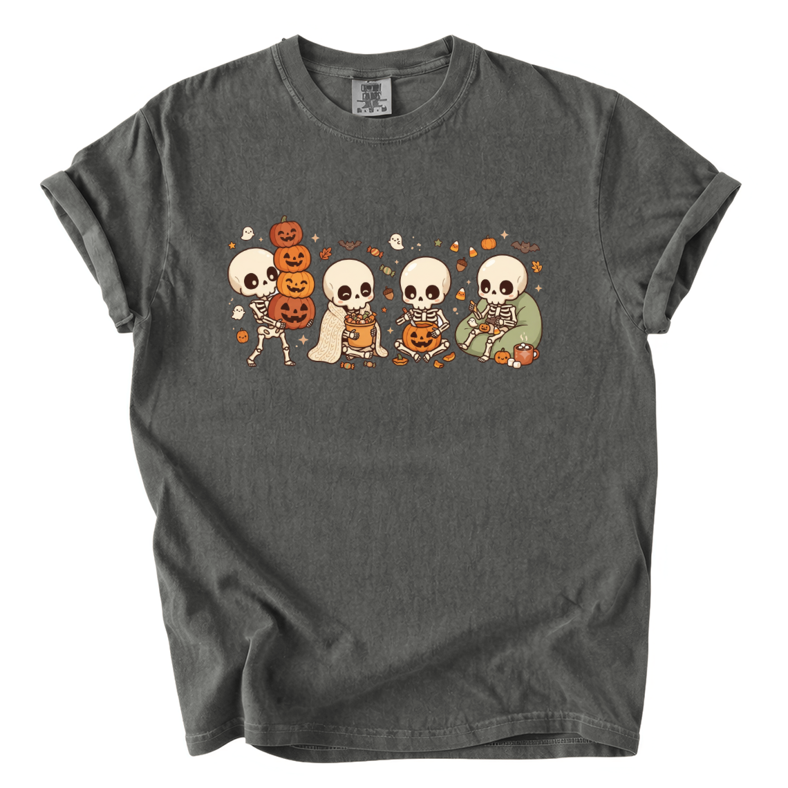 Cute Skeleton Halloween Shirt – Cozy Spooky Comfort Colors Graphic Tee