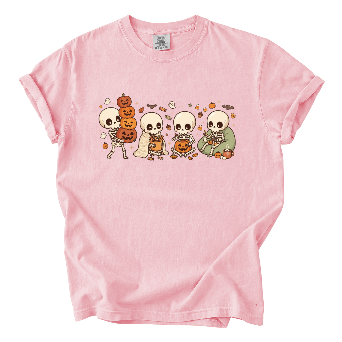 Cute Skeleton Halloween Shirt – Cozy Spooky Comfort Colors Graphic Tee