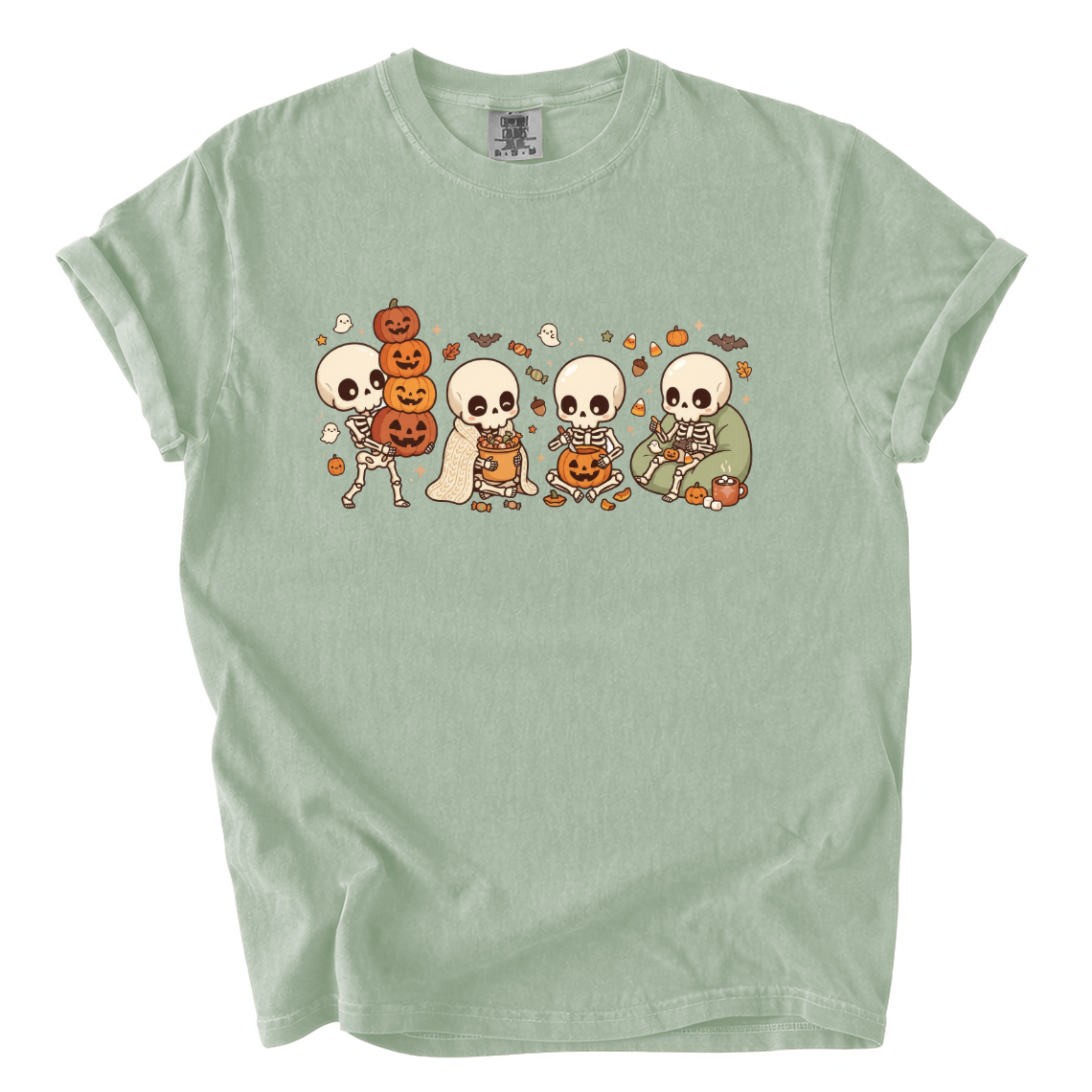 Cute Skeleton Halloween Shirt – Cozy Spooky Comfort Colors Graphic Tee