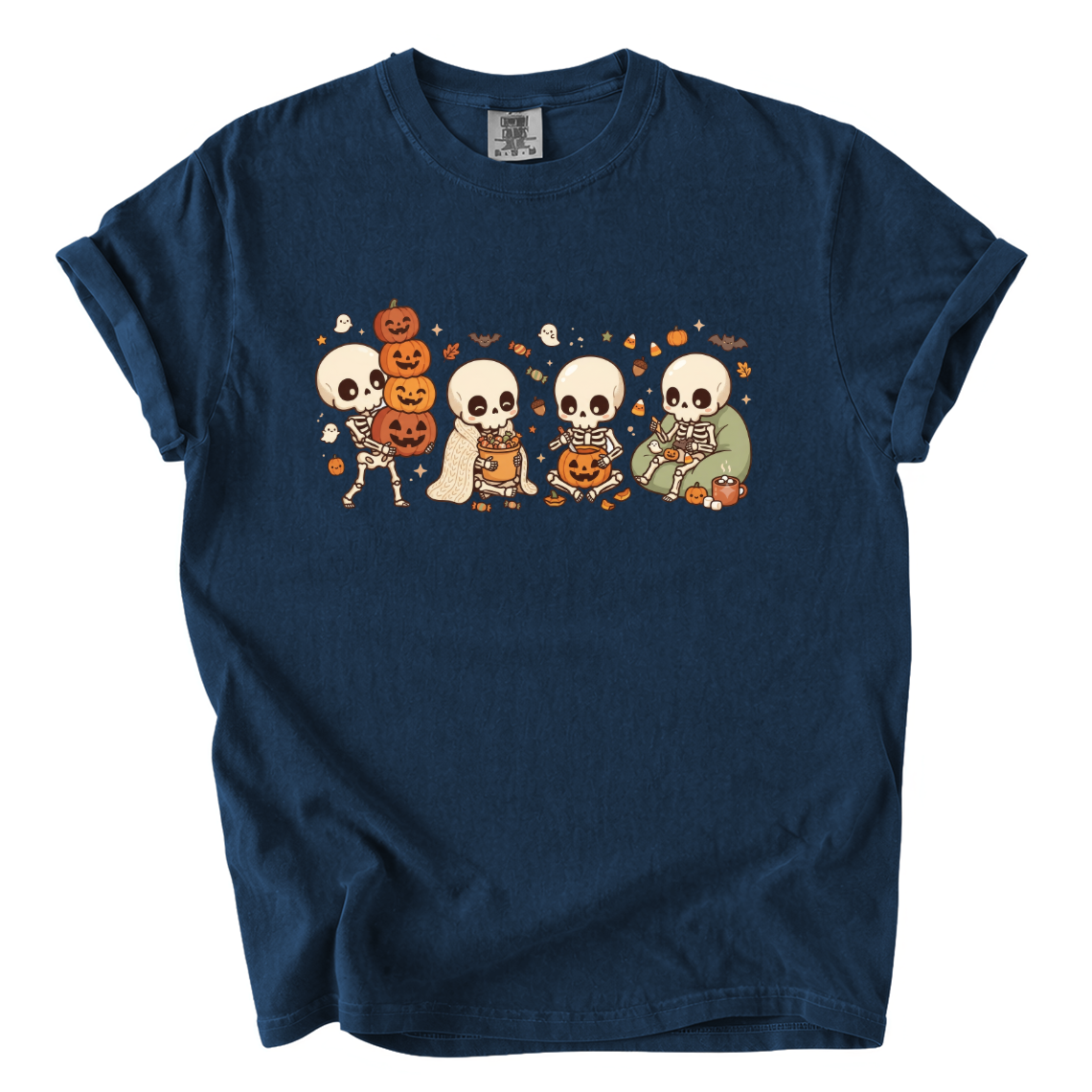 Cute Skeleton Halloween Shirt – Cozy Spooky Comfort Colors Graphic Tee