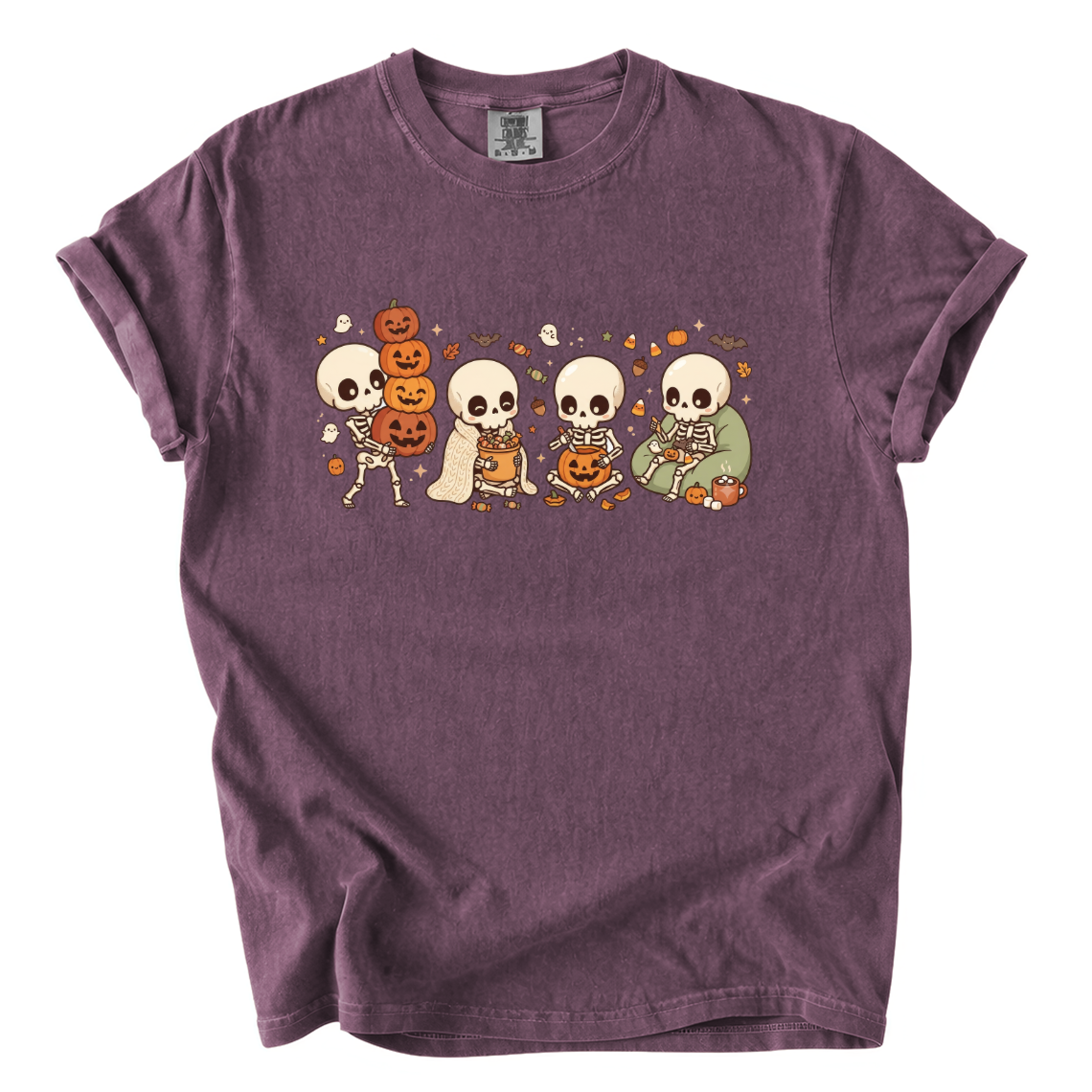 Cute Skeleton Halloween Shirt – Cozy Spooky Comfort Colors Graphic Tee