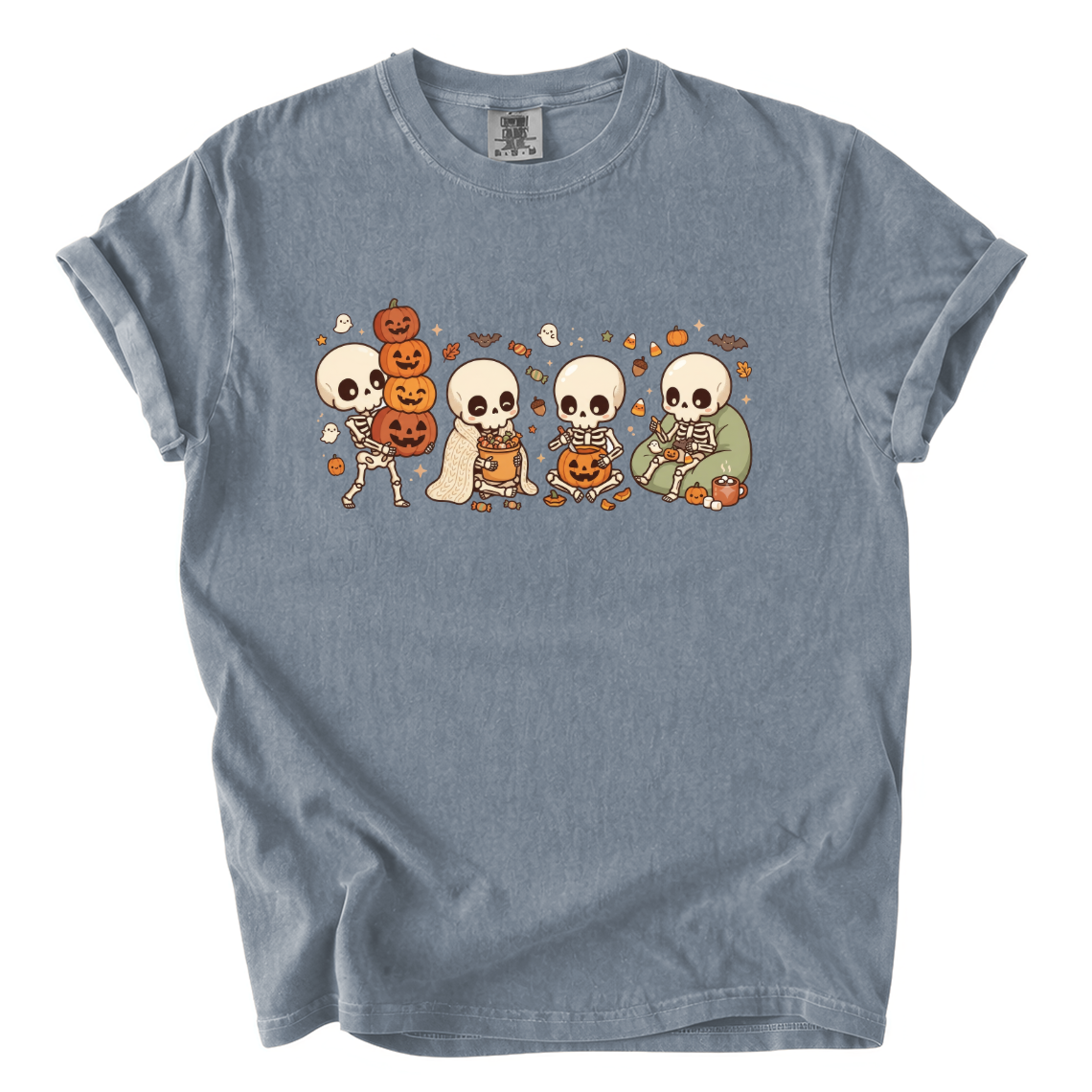 Cute Skeleton Halloween Shirt – Cozy Spooky Comfort Colors Graphic Tee