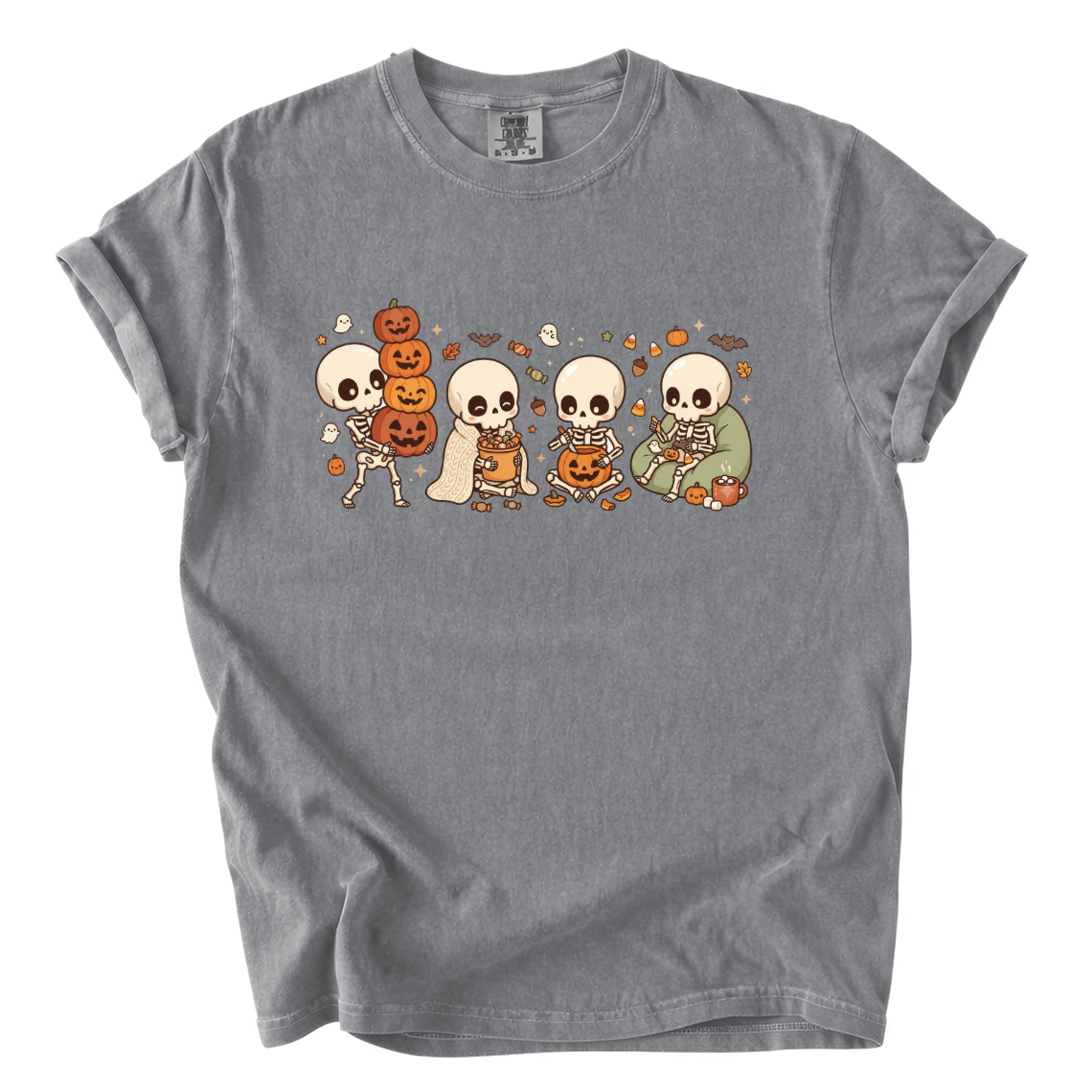 Cute Skeleton Halloween Shirt – Cozy Spooky Comfort Colors Graphic Tee