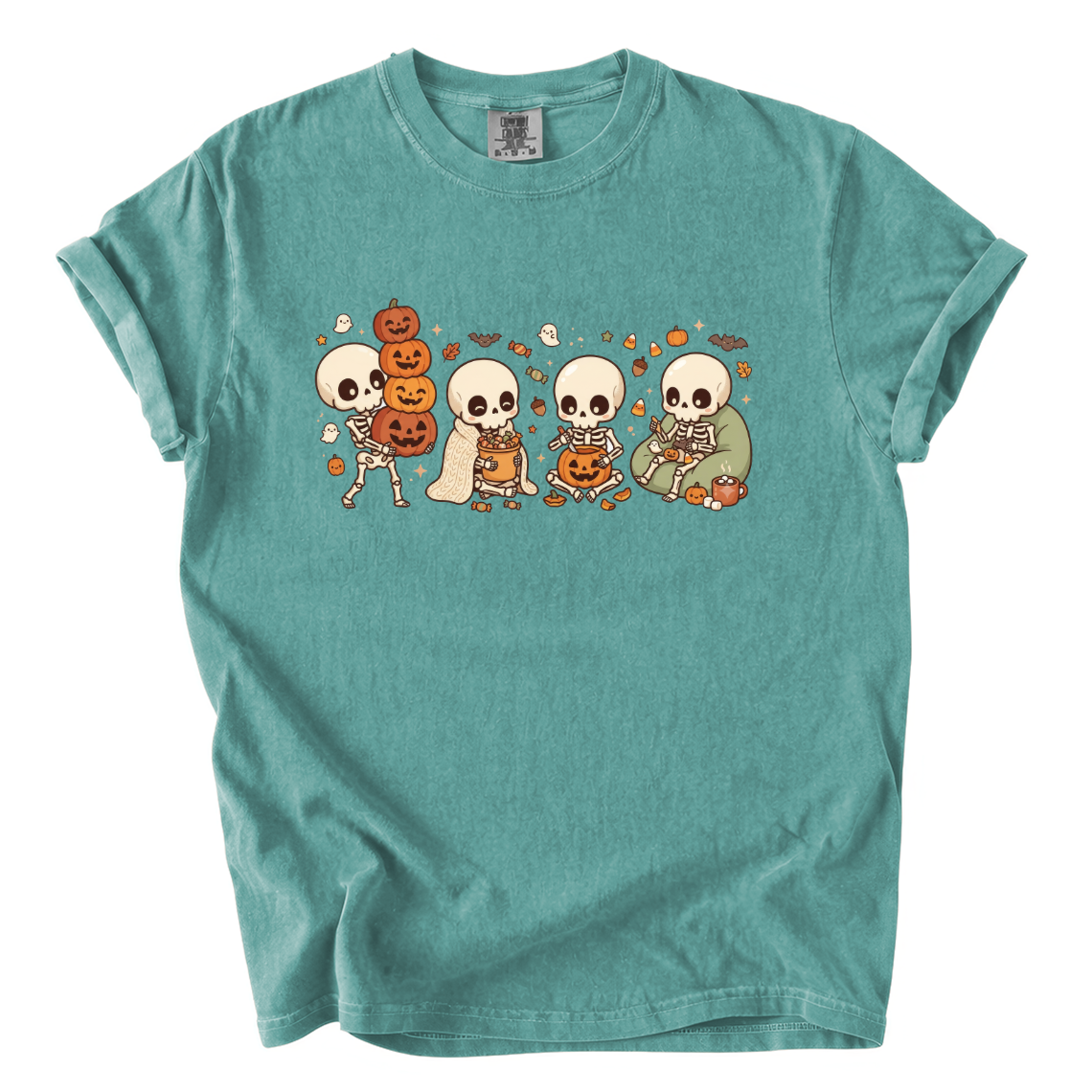Cute Skeleton Halloween Shirt – Cozy Spooky Comfort Colors Graphic Tee