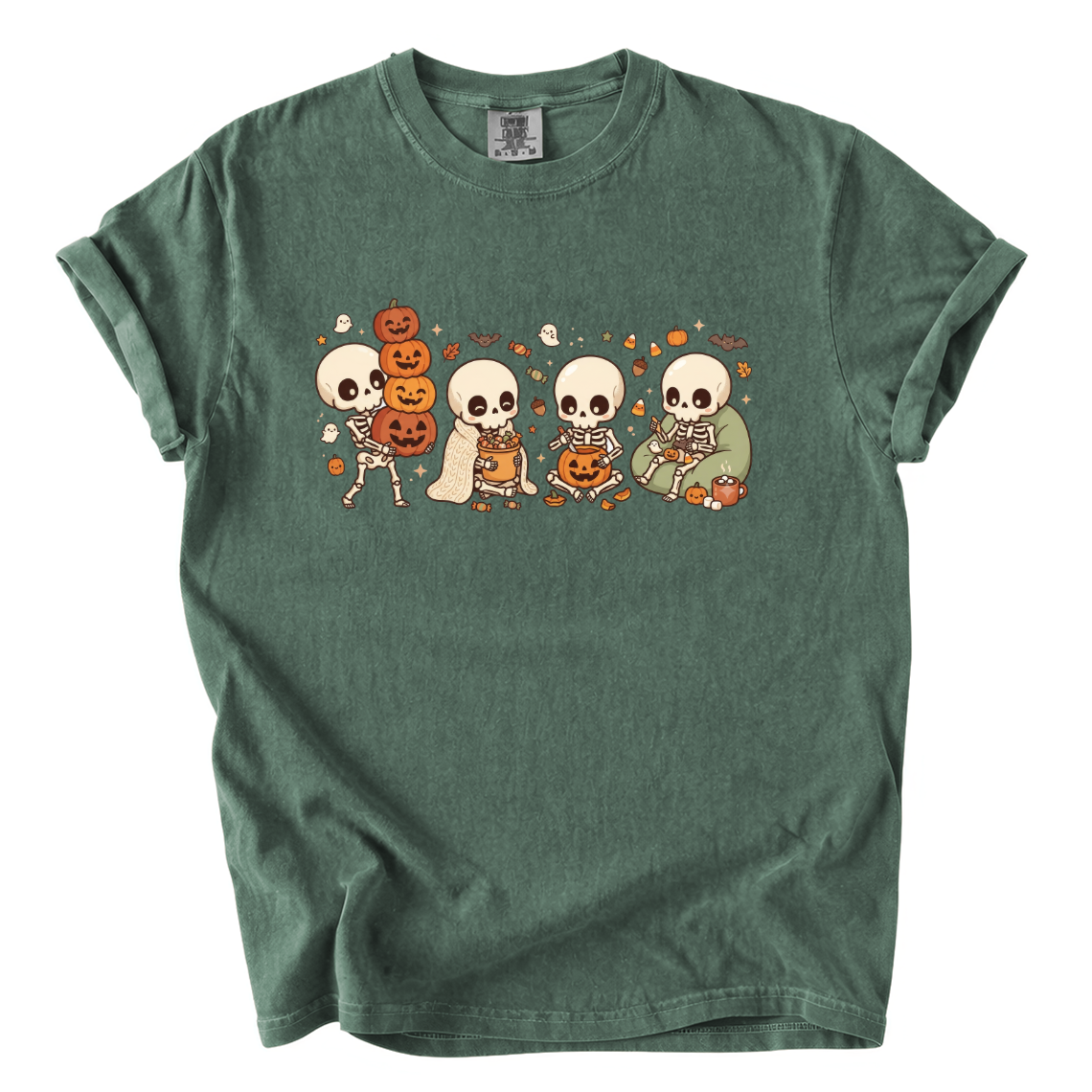 Cute Skeleton Halloween Shirt – Cozy Spooky Comfort Colors Graphic Tee