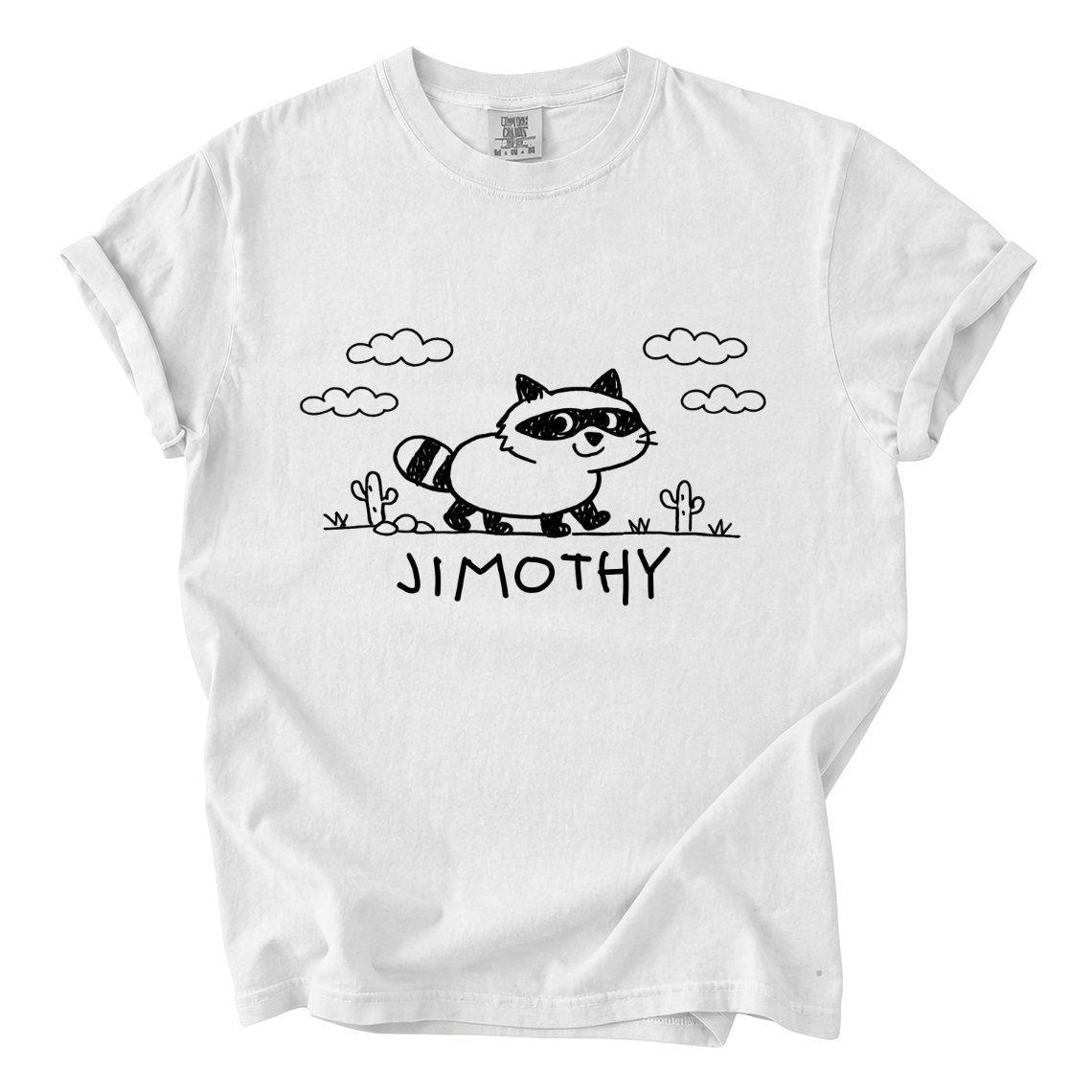 Jimothy Raccoon Shirt – Cute Hand-Drawn Comfort Colors Graphic Tee