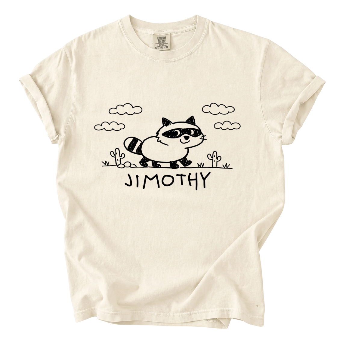 Jimothy Raccoon Shirt – Cute Hand-Drawn Comfort Colors Graphic Tee