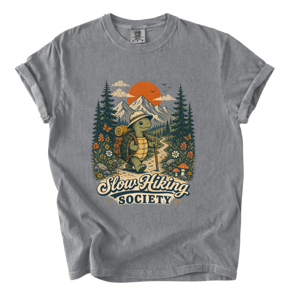 Slow Hiking Society Shirt – Funny Turtle Hiker Comfort Colors Tee