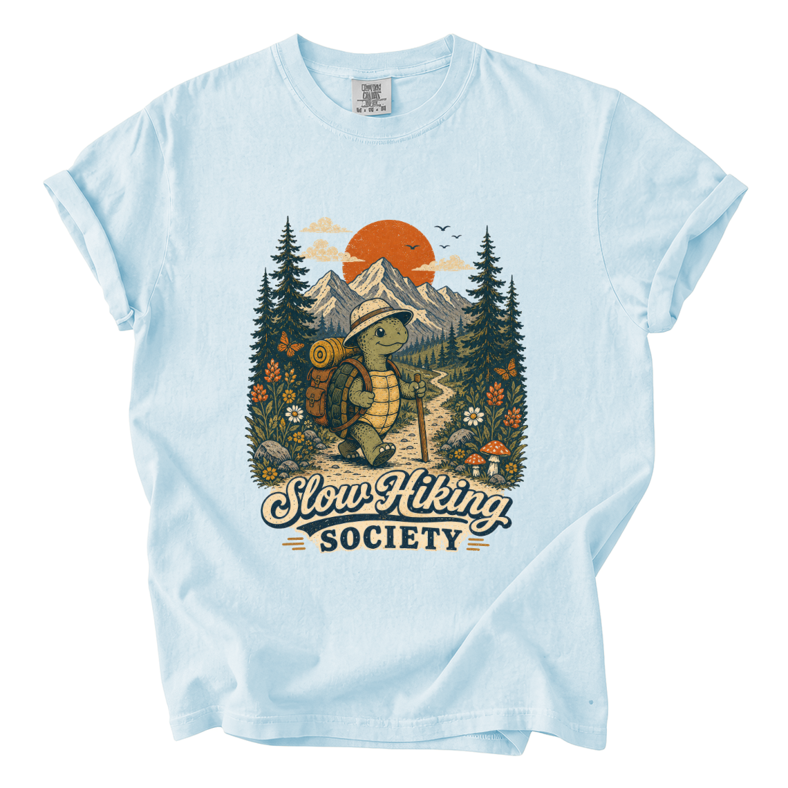Slow Hiking Society Shirt – Funny Turtle Hiker Comfort Colors Tee
