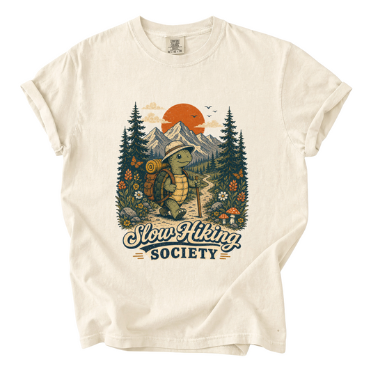 Slow Hiking Society Shirt – Funny Turtle Hiker Comfort Colors Tee