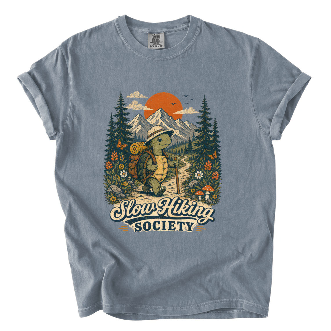 Slow Hiking Society Shirt – Funny Turtle Hiker Comfort Colors Tee