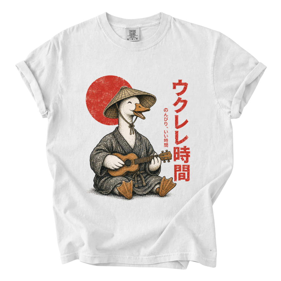 Goose Playing Ukulele Shirt – Japanese Comfort Colors Graphic Tee