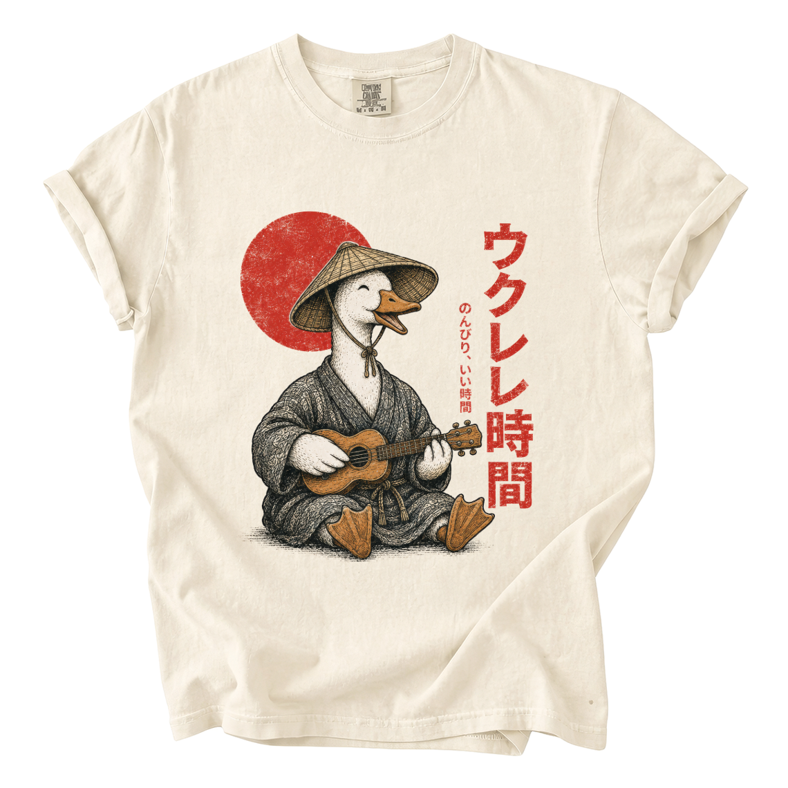 Goose Playing Ukulele Shirt – Japanese Comfort Colors Graphic Tee