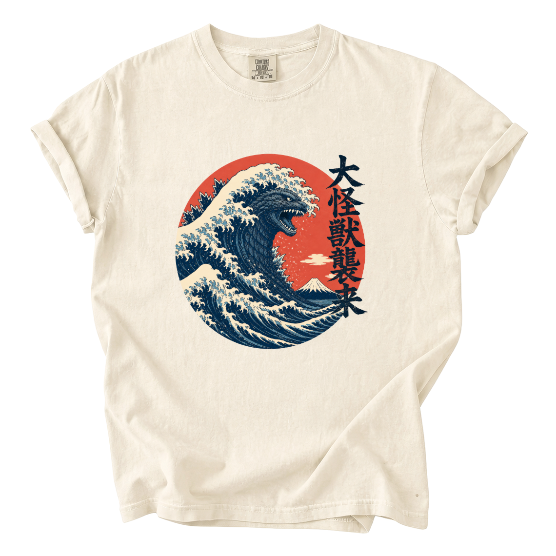 Godzilla Great Wave Shirt – Japanese Kaiju Comfort Colors Graphic Tee